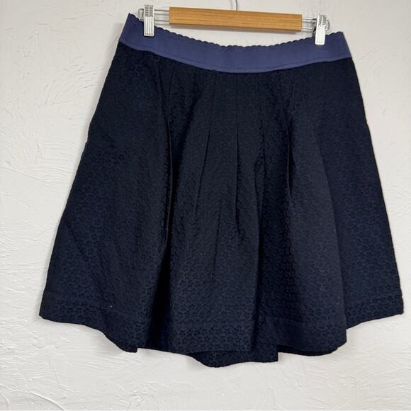 Blumarine Blue Jacquard A Line Mini Skirt Womens 12 Luxury Designer Formal - Picture 8 of 9